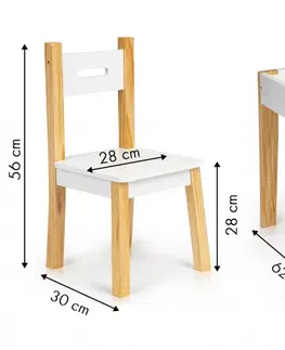 Dětské pokoje Dětský stolek s 2 židličkami Ecotoys Patrys bílý