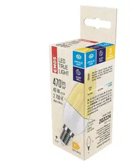 LED žárovky EMOS LED žárovka True Light 4,2W E14 teplá bílá ZQ3224