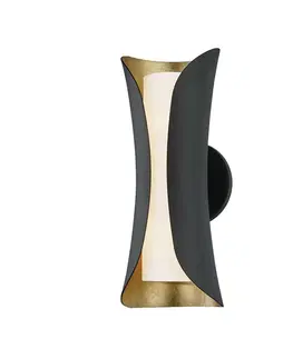 Designová nástěnná svítidla HUDSON VALLEY nástěnné svítidlo JOSIE ocel/sklo zlatá/černá/opál G9 2x35W H315102-GL/BK-CE