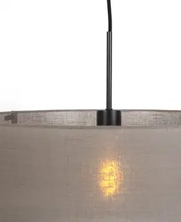Zavesna svitidla Venkovská závěsná lampa černá s tupým odstínem 50 cm - Combi 1