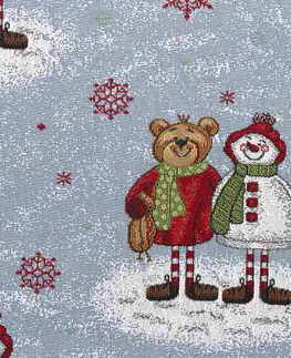Ubrusy BO-MA Trading Vánoční ubrus gobelín Medvědi, 100 x 100 cm