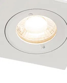 Podhledove svetlo Moderní vestavné bodové svítidlo bílé čtvercové IP44 - Xena