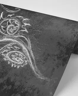 Samolepící tapety Samolepící tapeta černobílá neobyčejná kresba