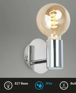 Nástěnná svítidla do koupelny BRILONER Nástěnné svítidlo 10 cm 1x E27 max. 10 W chrom IP44 BRILO 2115018