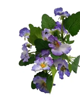 Květiny Umělý svazek Macešek světle fialová, 37 cm