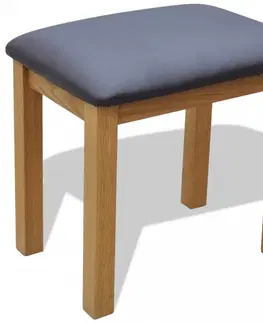 Toaletní Toaletní stolek s taburetem dub / černá Dekorhome