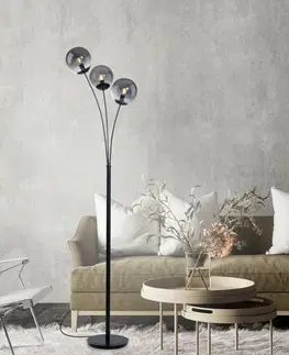Stojací lampy ve skandinávském stylu LEUCHTEN DIREKT is JUST LIGHT stojací svítidlo 3 ramenné, černá, dekorativní design, hra světla, prohnuté