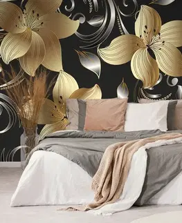Samolepící tapety Samolepící tapeta luxusní zlatá lilie