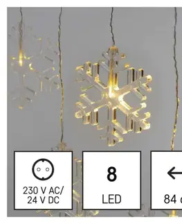 Interiérové dekorace EMOS LED vánoční závěs – sněhové vločky, 84 cm, venkovní i vnitřní, teplá bílá DCGW06