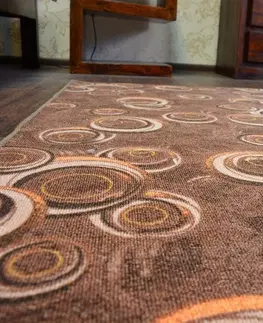 Koberce a koberečky Dywany Lusczow Kusový koberec DROPS Bubbles hnědý, velikost 200x400