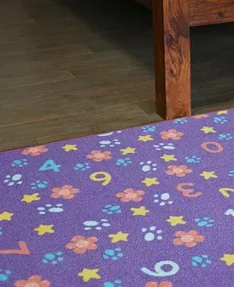 Koberce a koberečky Dywany Lusczow Dětský kusový koberec NUMBERS fialový, velikost 150x300