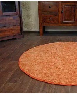 Koberce a koberečky Dywany Lusczow Kulatý koberec SERENADE Graib oranžový, velikost kruh 100