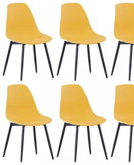 Židle Jídelní židle 6 ks plast / kov Dekorhome Červená