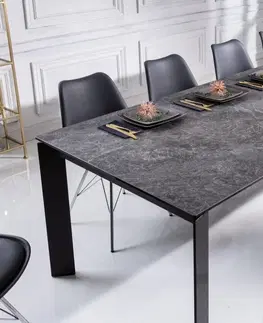 Jídelní stoly Rozkládací jídelní stůl LITAI Dekorhome Černý mramor