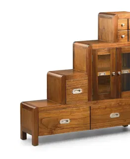 Luxusní a designové skříňky Estila Koloniální luxusní skříňka pravá Flash z masivního dřeva Mindi 98cm