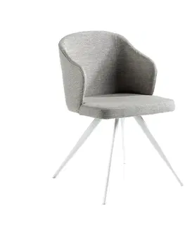 Luxusní jídelní židle Estila Moderní jídelní židle Urbano šedá s bílými nožičkami 82cm