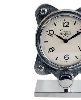 Hodiny Stolní kovové stříbrné hodiny - 19cm Colmore by Diga 025-16-5475-24