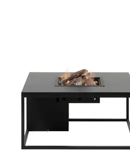 Přenosná ohniště Stůl s plynovým ohništěm cosiloft 100 černý rám / černá deska