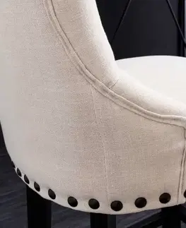 Barové židle LuxD Designová barová židle Queen béžová