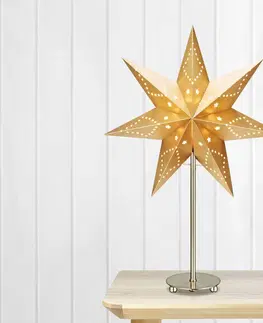 Vánoční světelná hvězda Markslöjd Stojící hvězda Saturnus, sedmicípá, ocel/zlatá
