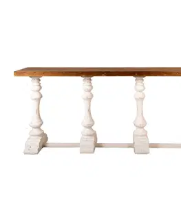 Konferenční stolky Dřevěný konzolový stůl ke stěně Valérie - 194*35*81 cm Clayre & Eef 5H0513