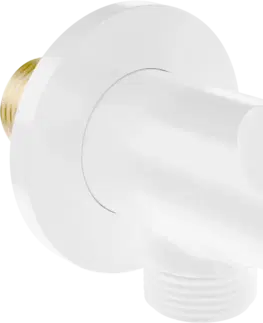 Sprchy a příslušenství Nástěnný držák ruční sprchy s konektorem MEXEN KAI bílý