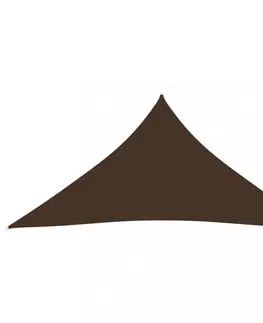 Stínící textilie Stínící plachta trojúhelníková 5 x 7 x 7 m oxfordská látka Dekorhome Hnědá
