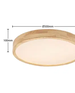 Stropní svítidla Lindby Lindby Lanira LED stropní světlo dubové dřevo 50cm