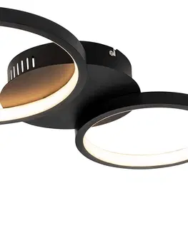 Stropni svitidla Stropní lampa černá včetně LED 3stupňové stmívatelné 3-světlo - Pande