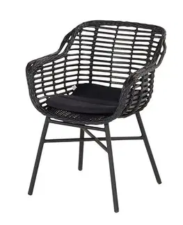 Zahradní židle a křesla Cecilia zahradní jídelní židle - černá