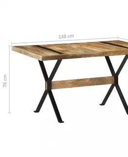 Jídelní stoly Jídelní stůl dřevo / ocel Dekorhome 120x60x76 cm