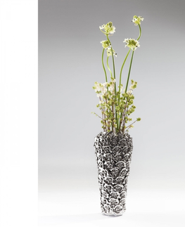 Kameninové vázy KARE Design Stříbrná kameninová váza Rose Multi Chrome Small 37cm