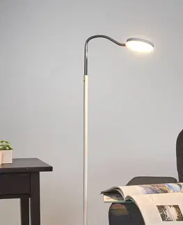 Stojací lampy Lindby Milow - LED stojací lampa s labutím krkem