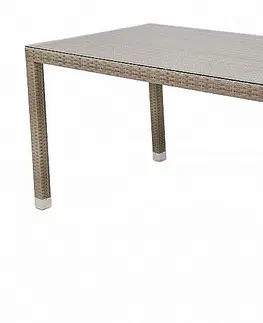 Zahradní stolky DEOKORK Zahradní ratanový stůl NAPOLI 160x80 cm (šedo-béžová)
