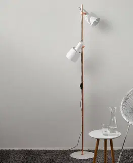 Stojací lampy Paulmann Paulmann Haldar stojací lampa 2 zdroje v bílé/měď