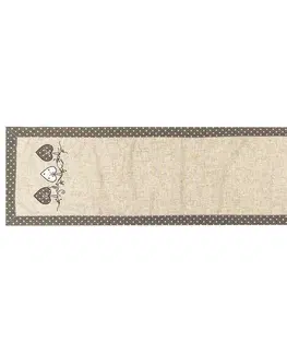 Ubrusy BO-MA Trading Vánoční běhoun Srdíčka puntík šedá, 40 x 140 cm