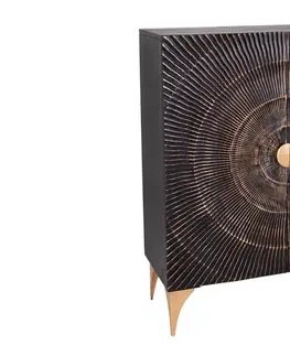 Komody LuxD Designová vysoká komoda Venetia 120 cm černo-zlatá