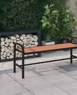 Zahradní lavice Zahradní lavice 124,5 cm ocel a WPC hnědá a černá