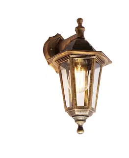 Venkovni nastenne svetlo Starožitná venkovní nástěnná lampa zlatá IP44 - New Haven