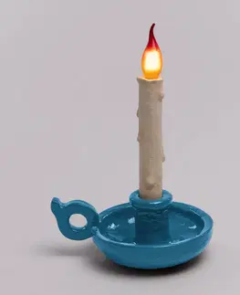 Vnitřní dekorativní svítidla SELETTI LED deko stolní lampa Grimm Bugia svíčka modrá