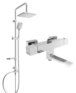 Sprchy a sprchové panely MEXEN/S Sven sprchový sloup včetně sprchové termostatické baterie Cube, chrom 77910262-00