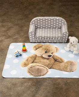 Koberce a koberečky Vopi Dětský koberec Ultra Soft Medvídek modrá