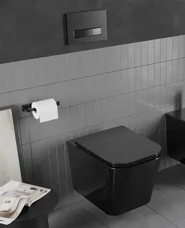 Záchody MEXEN Teo Závěsná WC mísa včetně sedátka s slow-slim, Duroplastu, černá 30854070