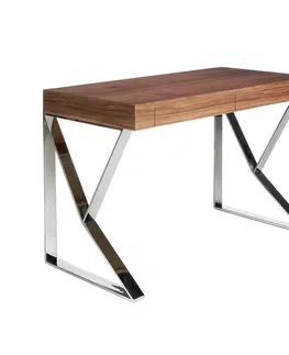 Stylové a luxusní pracovní a psací stoly Estila Moderní psací stůl Vita Naturale s chromovými nožičkami 120cm