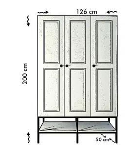 Šatní skříně Hanah Home Šatní skříň Martin II 126 cm bílá