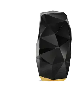 Různé Estila Luxusní art-deco černý podlahový trezor na pozlacené vyřezávané podstavě asymetrickou konstrukcí Diamond 160 cm