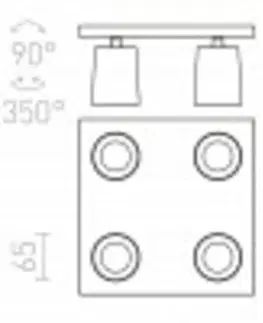 Moderní bodová svítidla RED - DESIGN RENDL RENDL KENNY IV stropní česaný hliník/černá 230V GU10 4x35W R12922