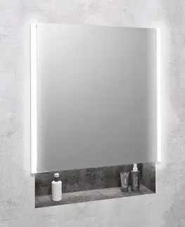 Koupelnová zrcadla SAPHO INTEGRA zápustná galerka s LED osvětlením, 65x70cm, levá/pravá IN065