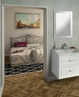 Koupelnová zrcadla AQUALINE FAVOLO zrcadlo v rámu 70x90cm, bílá mat FV090