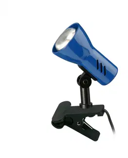 Stolní lampy s klipem BRILONER Svítidlo se svorkou 11,5 cm 1x E14 40W modrá BRI 2794-010P